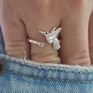 Anillo Colibri blanco