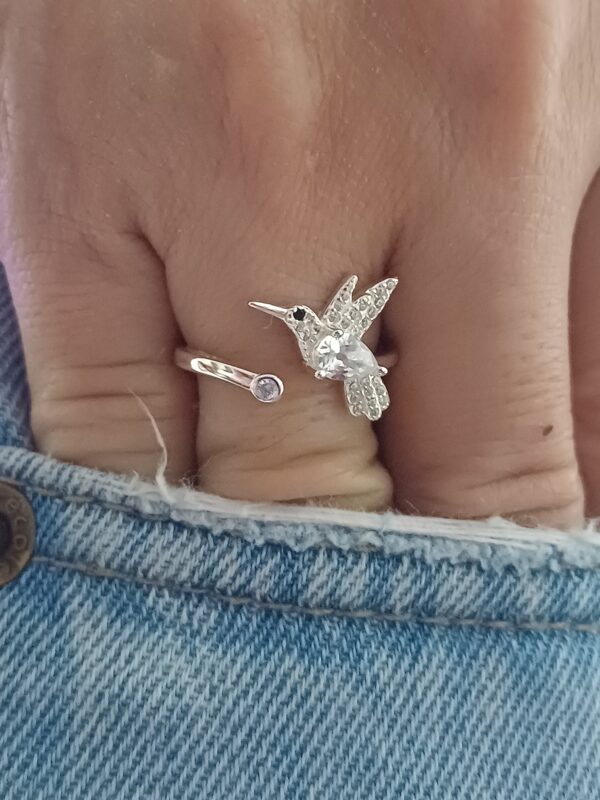 Anillo Colibri blanco