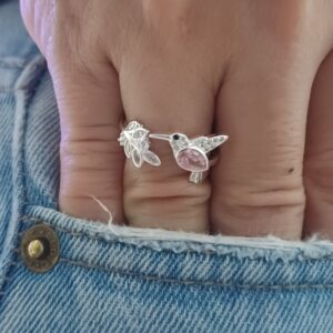 Anillo Colibri Rosa
