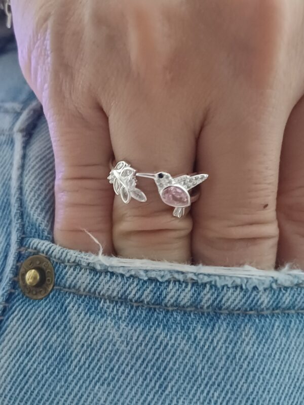 Anillo Colibri Rosa