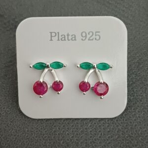 Aros Cereza plata 925
