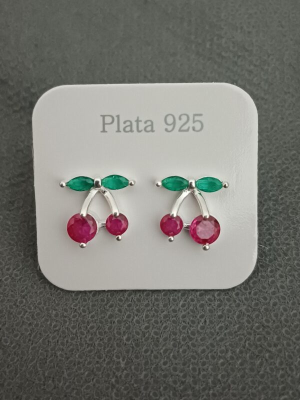 Aros Cereza plata 925