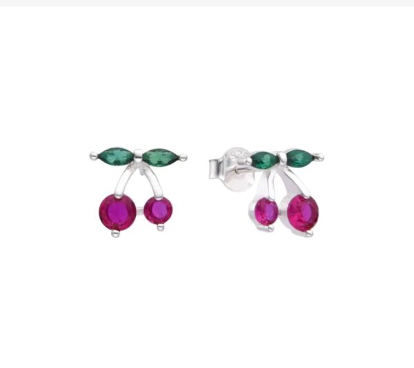 Aros Cereza plata 925 - Imagen 3